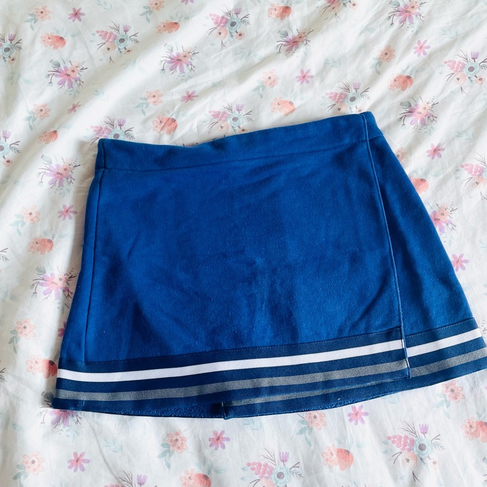 American Apparel Blue Mini Skirt with White & Navy Stripes